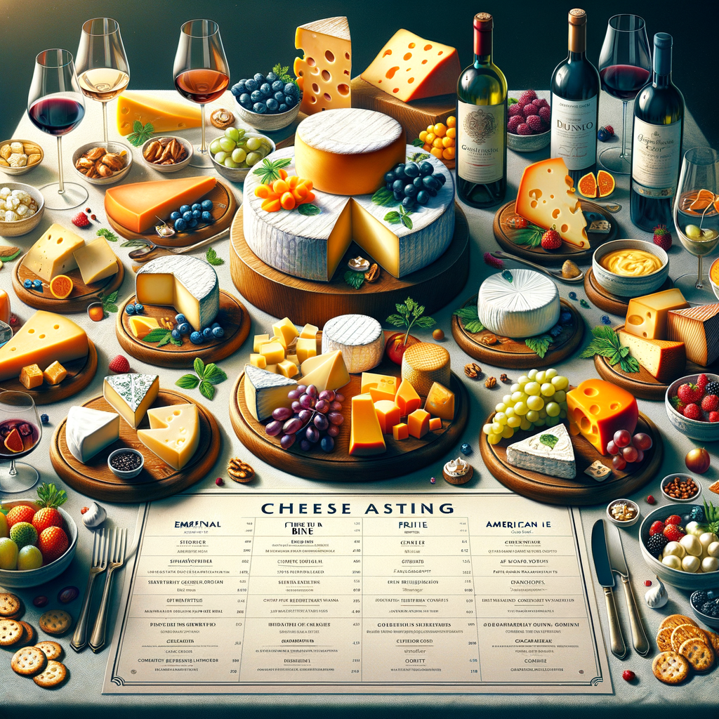 Expertly curated cheese tasting table featuring a variety of world cheeses, demonstrating the best cheese pairings with wine and food for a comprehensive guide to exploring cheese types and pairings.