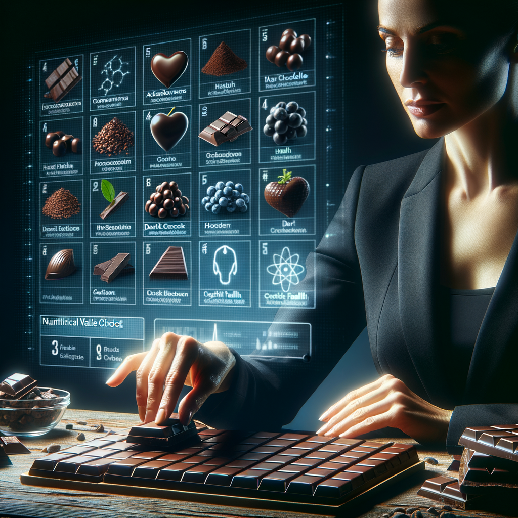 Professional hand choosing the best dark chocolate from healthy brands, showcasing dark chocolate health benefits and nutritional value for wellness in diet
